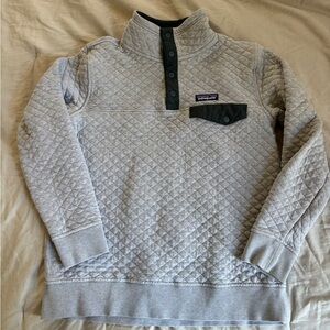 Patagonia Women’s Quilted Snap-Front Pullover Sweater - Light Gray